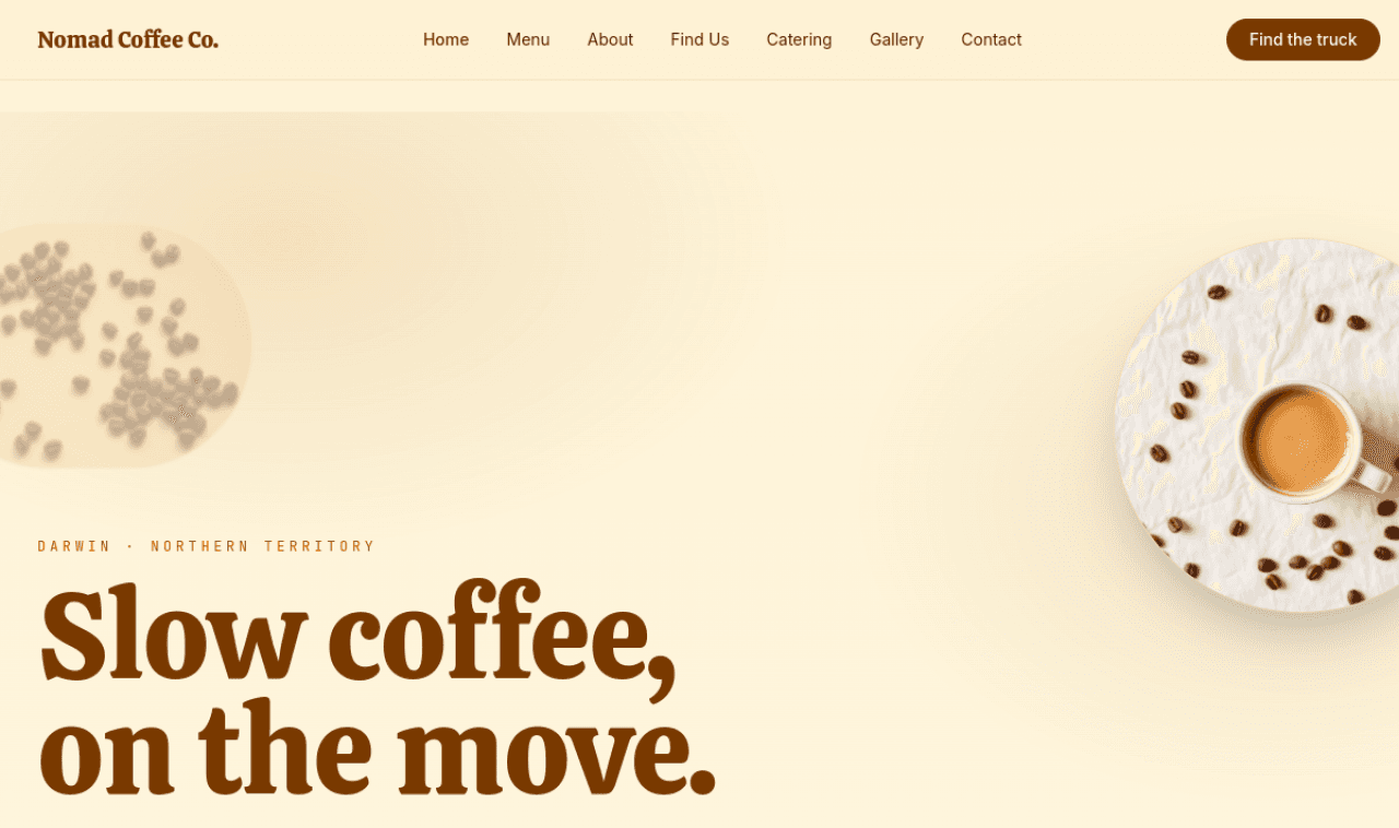 Nomad Coffee Co. — live site screenshot